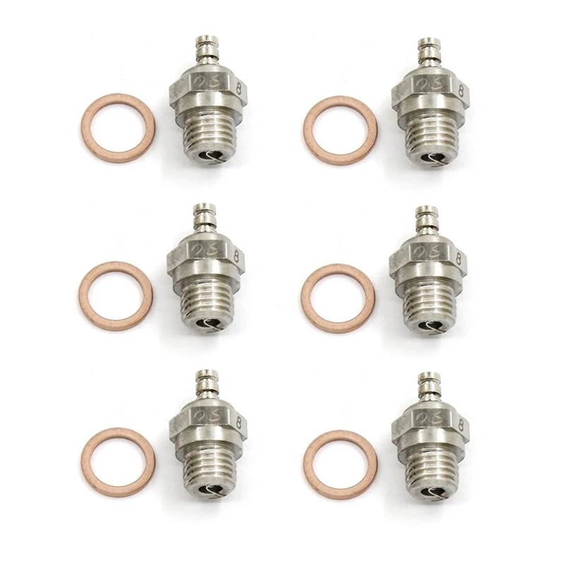 

6Pcs OS Engine Glow Plug OS8 NO.8 O.S. OS8 Plug N Glow Plugs for OS Engine