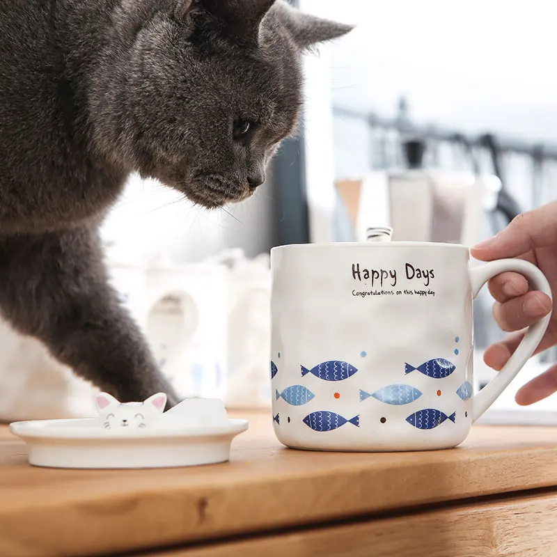 Кружка с ложкой и крышкой белая | Дом сад