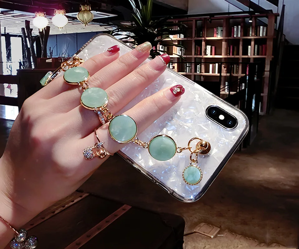 Блестящий чехол для телефона для iPhone XR XS MAX X 8 7 6 6S Plus алмазный браслет для samsung S8 S9 S10 Plus Note 9 8 Мягкий силиконовый чехол