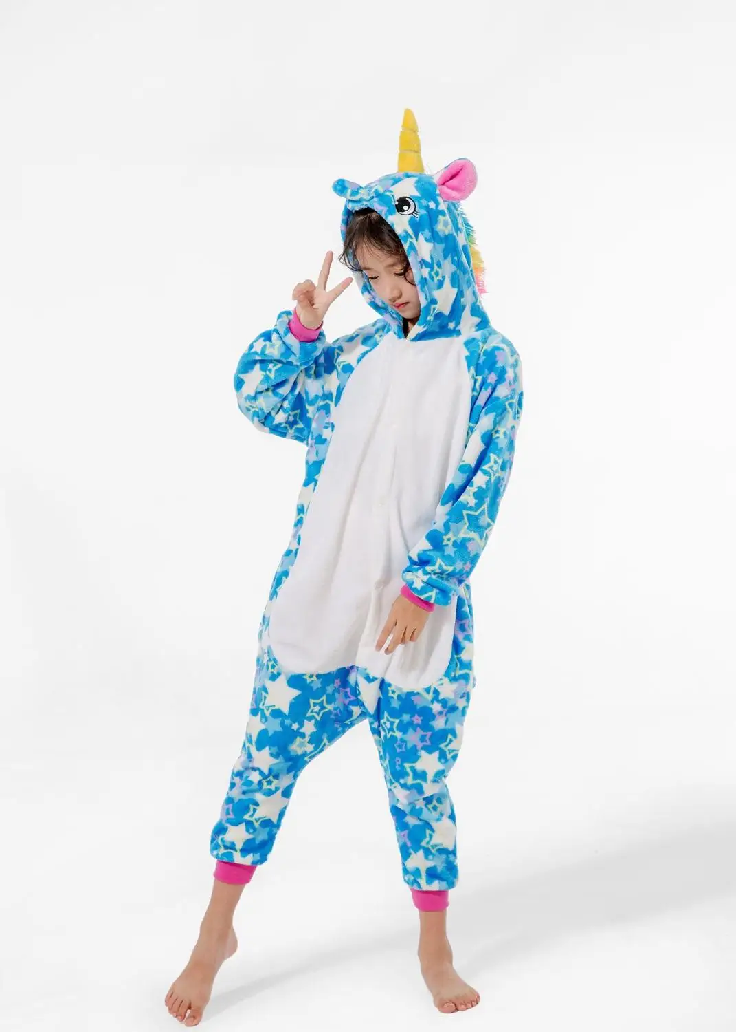 Новые пижамы Kigurumi stitch onesies Рождественская детская зимняя одежда для сна с рисунком животных детские пижамы, белье для детей с капюшоном - Цвет: As shown
