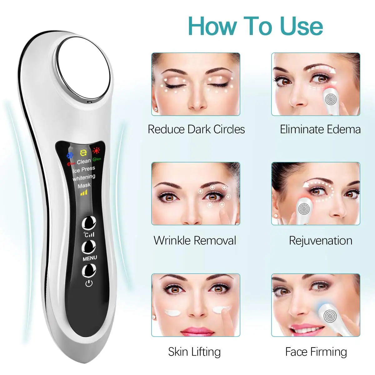 

Hot and Cold Face Massager Ion Facial Device Skin Firming Beauty ION Wrinkle Facial Mesotherapy for Ion Beauty Instrument