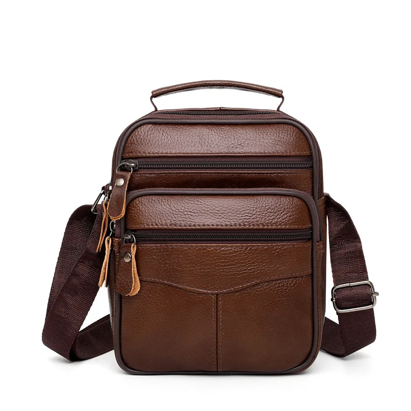 

Casual Men Handbag Brief Shoulder Bags Man Solid Leather Messenger Bag Business Crossbody Bag Male Retro Luxury Travel Pouch