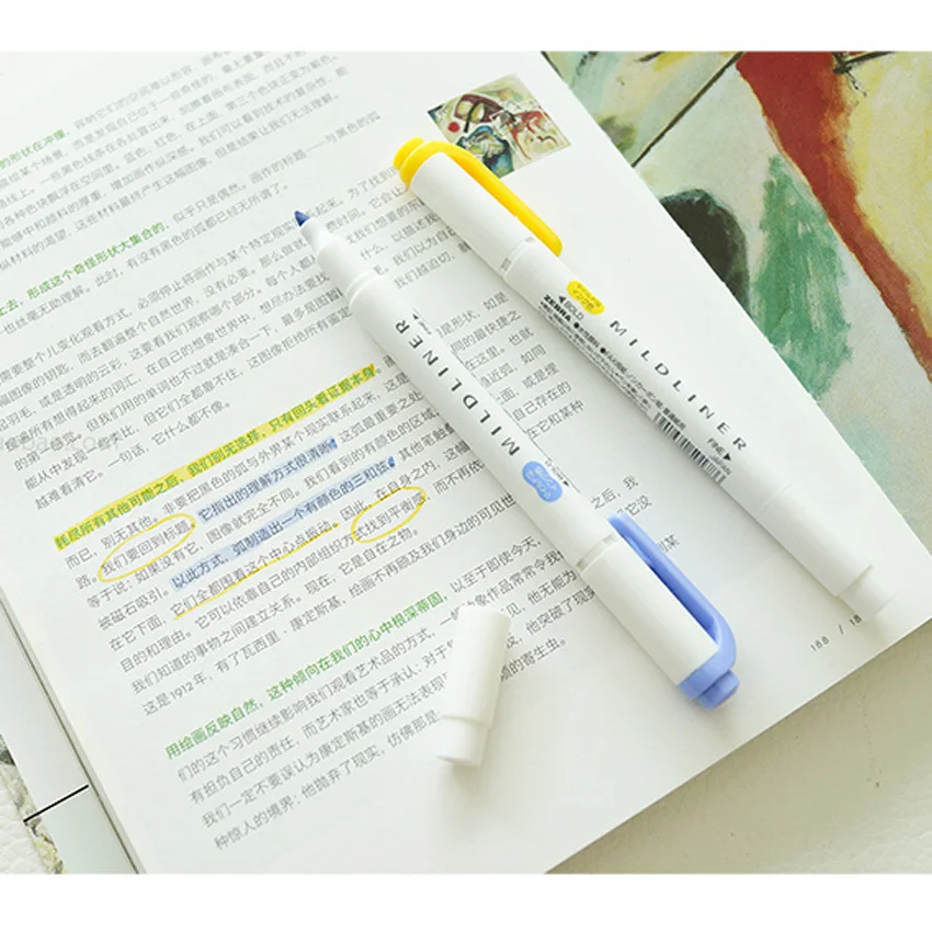 1PC Japanese stationery zebra Mild liner double headed fluorescent pen hook pen highlighter pen color Mark pen kawaii