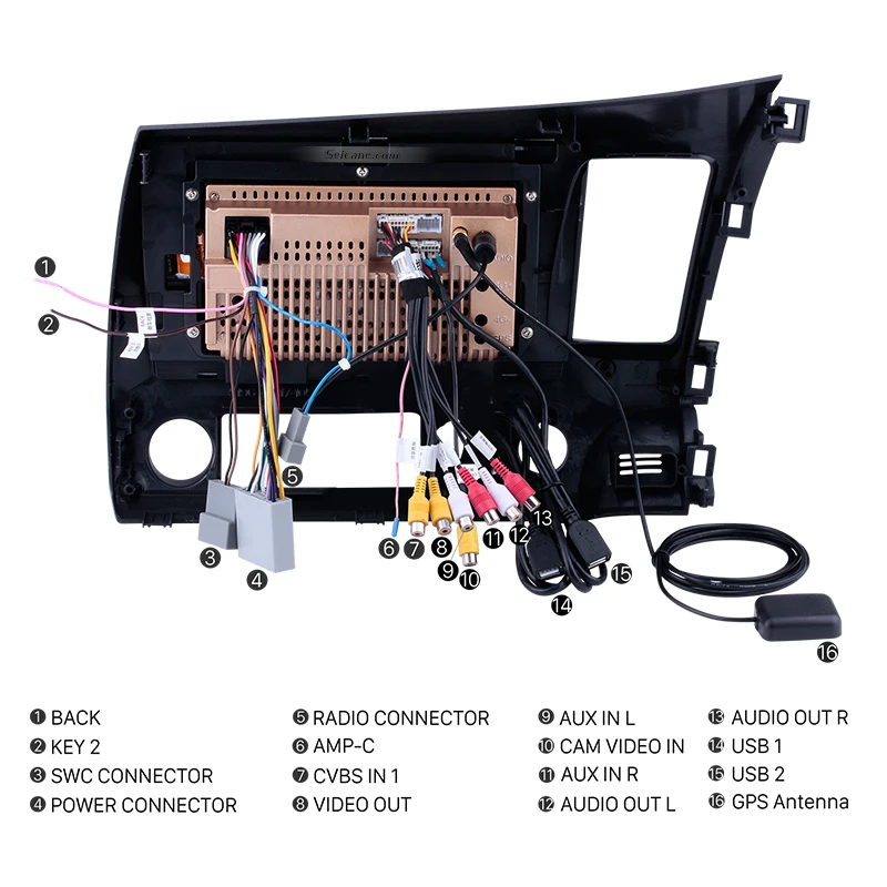 Seicane 2DIN 10 1 &quotAndroid 9 0 GPS-навигация Радио с FM WIFI для 2006 2007-2011 Honda Civic 1080P Bluetooth