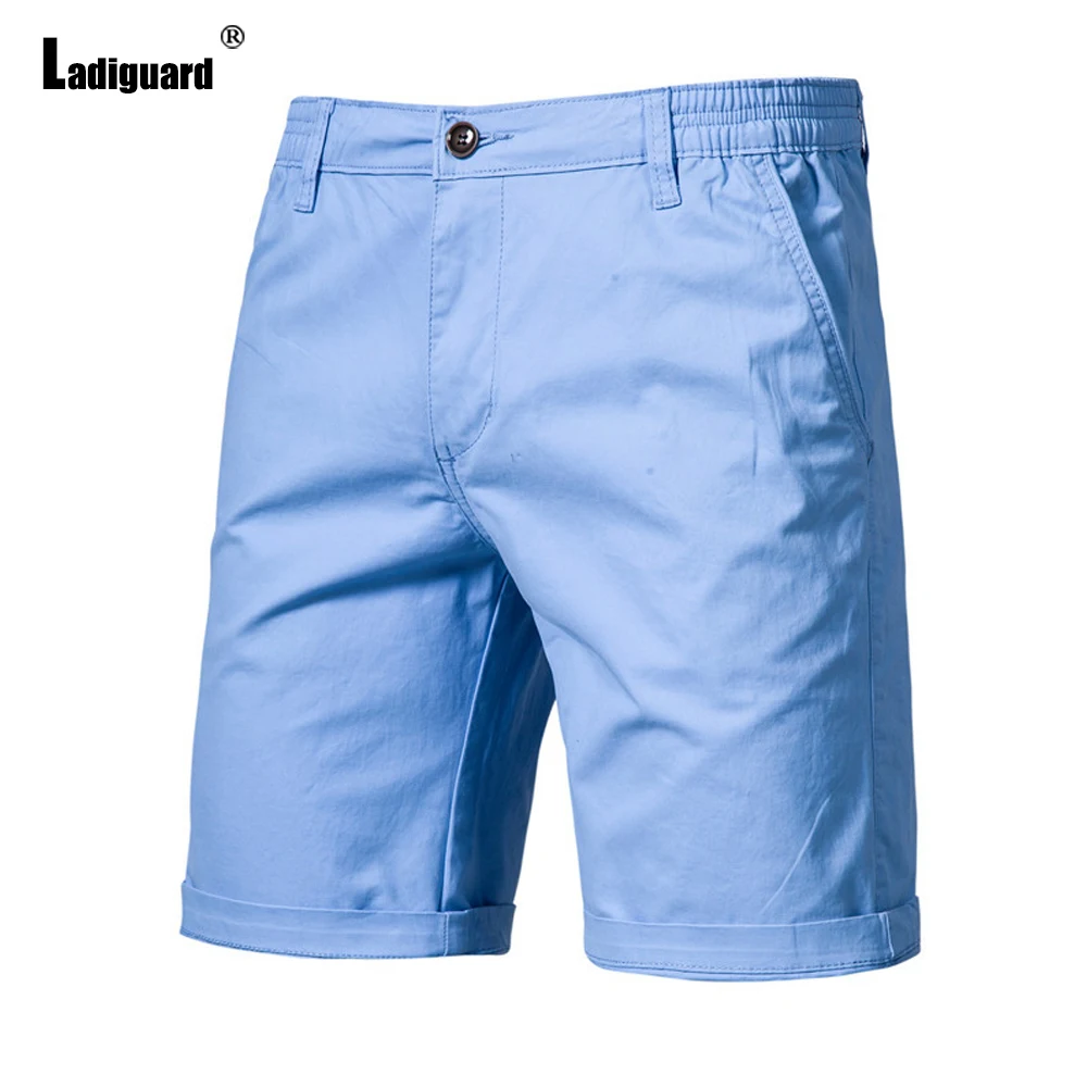 Latest Summer Men Leisure Shorts Blue Khaki Half Pants with Pockets Male Casual Skinny Beachwear Sexy Mens Clothing 2021