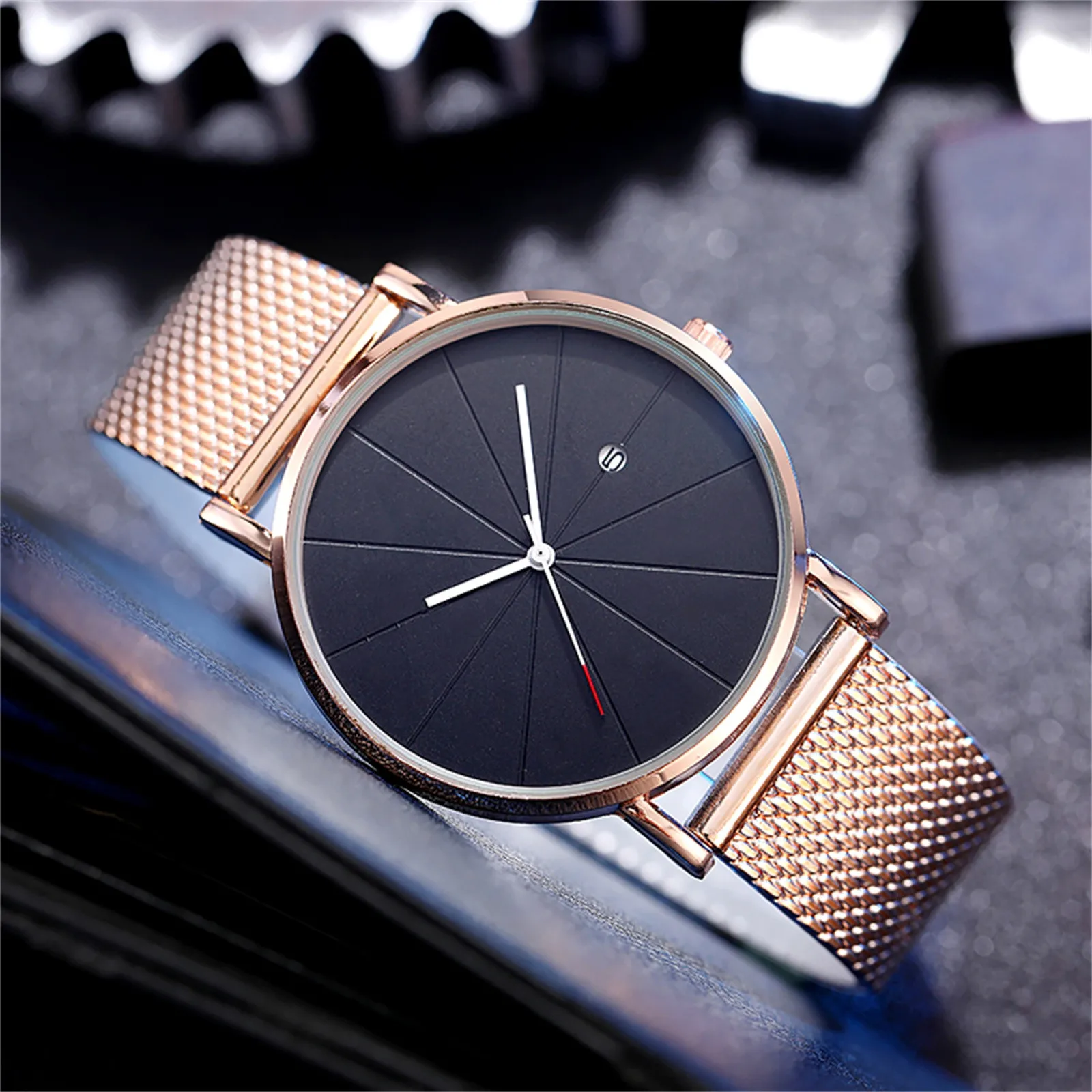 

2021 Minimalist Men's Fashion Ultra Thin Watches Luxury Fashion Stainless Steel Mens Glass Quartz Analog Watches With Calendar