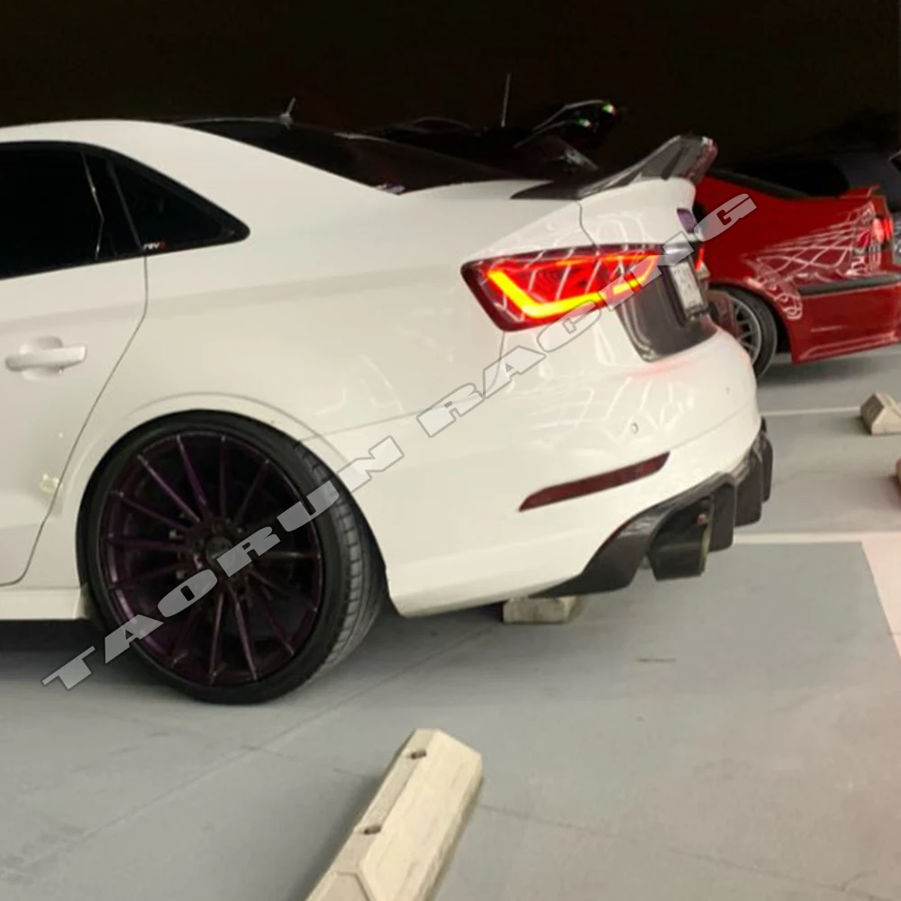 S3 K Стиль углеродного волокна задний бампер диффузор для Audi A3 Sline& S3 Бампер седан 4 DR