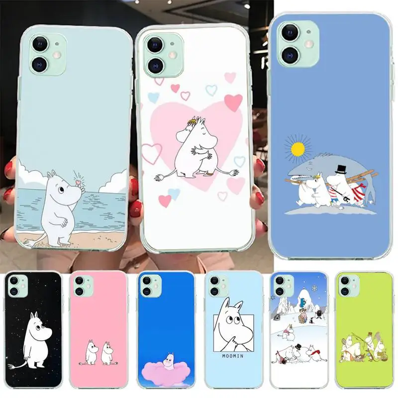 

Moomintroll Cartoon Cute moomines Phone Case for iphone 12 13 Mini SE 2020 5S 6 6S Plus 7 8 Plus X XR XS 11 Pro Max Coque cover