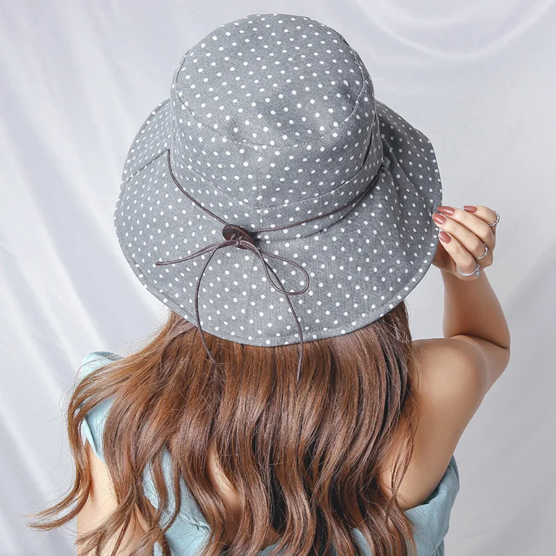 

Foldable Women's Hat Summer Trend Fashion Anti-UV Wood Buckle Decoration Big Brim Sun Hats For Women New Style Beach Hat