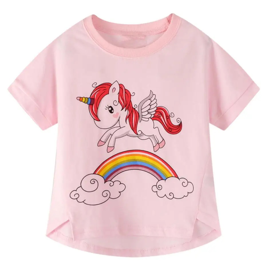 2021 модной одежды для девочек Комплект Единорог футболка детей My Little Pony белый/розовый Детские футболки с