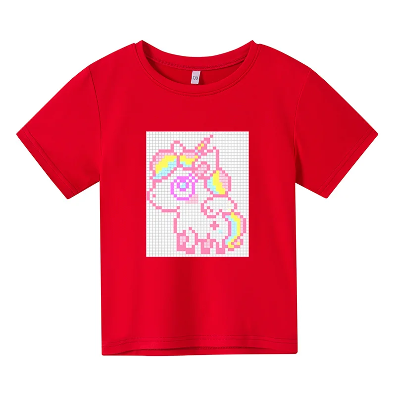 

2021 Top Handsome Short-sleeved T-shirt Fashion All-match Short-sleeved Personalized Pattern Printing Boys and Girls Styles Fit