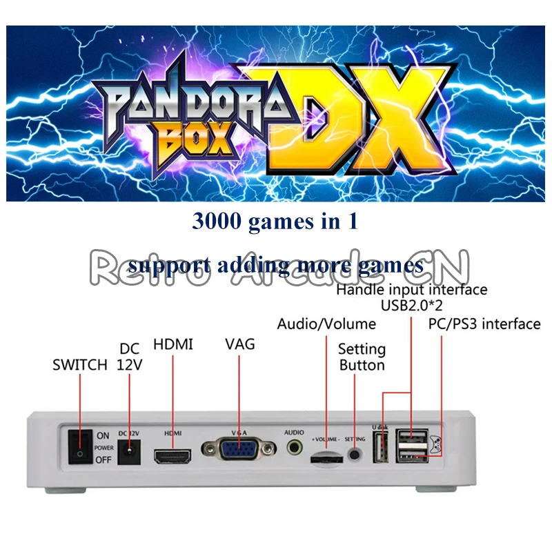 

Беспроводная материнская плата Pandora Box DX 30% в 1, поддержка добавления больше игр, запись прогресса игры, высокий балл, 34 * 3D игры, 4P, скидка 3000