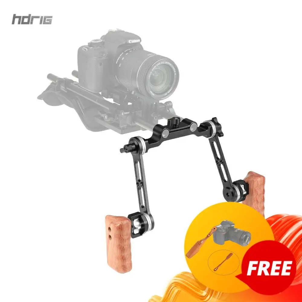 HDRIG Регулируемая ARRI Rosette Удлиняющая рукоятка деревянная ручка с 15 мм зажимом