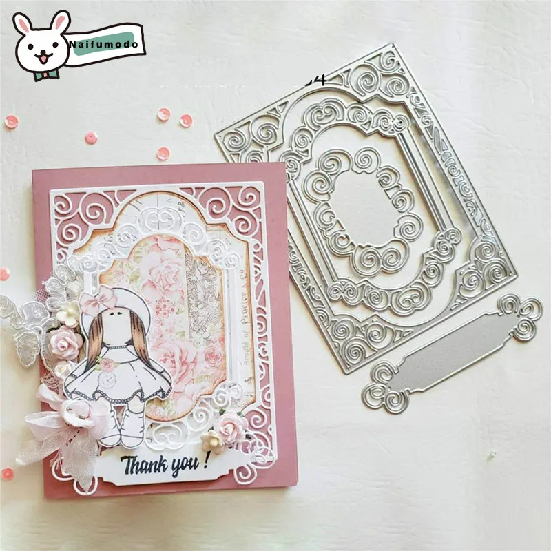 DiyArts вложенные прямоугольные металлические режущие штампы для скрапбукинга