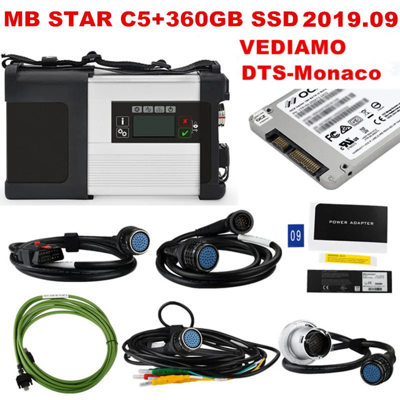 A+++ качественный полный чип V2019.12 программное обеспечение 360 ГБ SSD MB STAR C5 MB SD Подключение Компактный 4 диагностический инструмент с функцией Wi-Fi