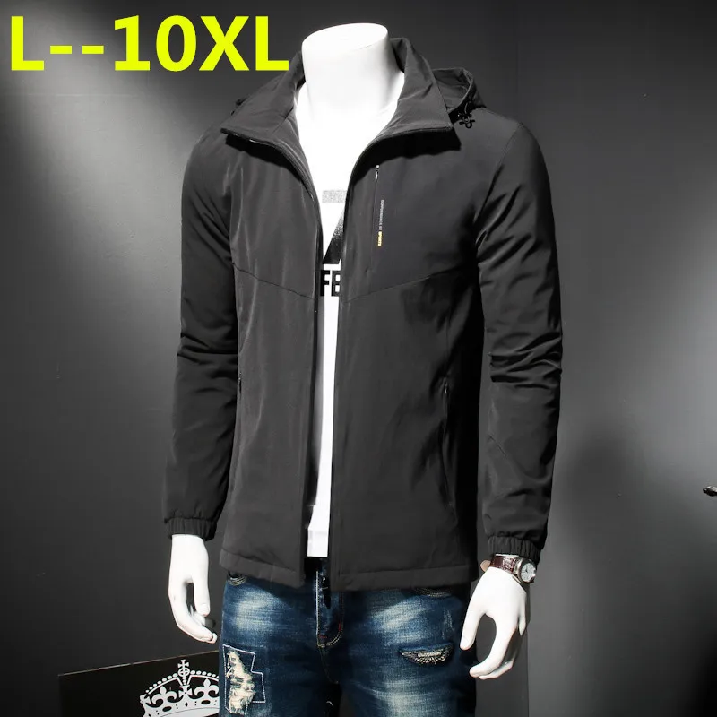 

plus size Jacket 10XL Fashion Autumn Winter Long Sleeve Sport Zipper Hoodie Pullover Blouse Tops Windbreaker Winter Jacket Men