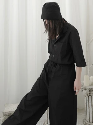 Темные слитные женские Андроидные свободные кружевные и широкие леггинсы черный