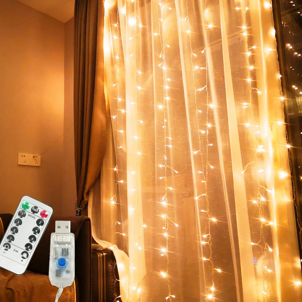 Рождественская гирлянда для помещений 3 м x светодиодный рлянда-занавеска