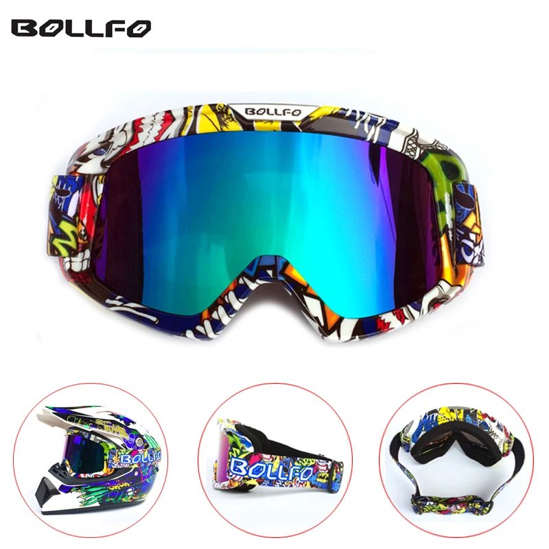 

BOLLFO Goggles MX ATV Dirt Bike Goggles Downhill Motocross Glasses Dustproof Moto Goggles Off Road Ski Motorcycle Gafas
