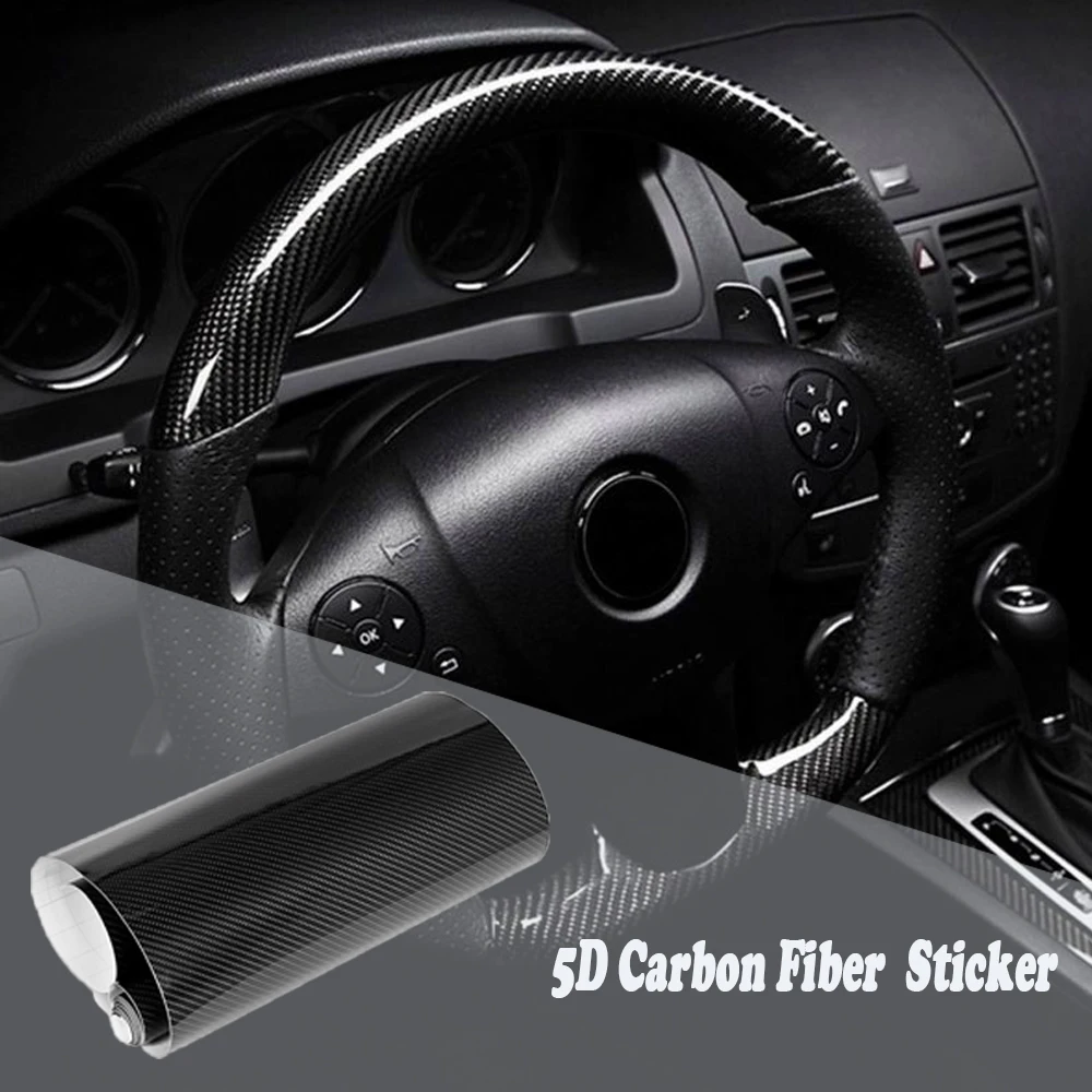 Автомобильная пленка 5D виниловая из высокоглянцевого углеродного волокна