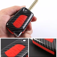 abs carbon fiber shellsilicone cover remote key holder fob casekeychain for toyota series