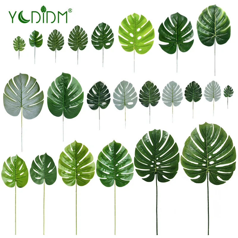1 шт. большая зеленая искусственная тропическая пальма листья монстеры украшение