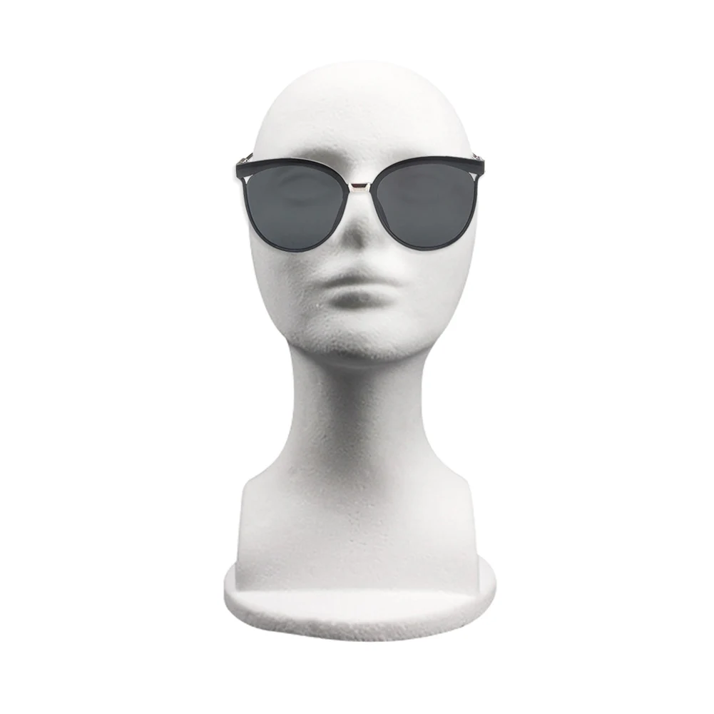 EPS Flocking Head Mannequin Head Model Dummy Head Female Model Hat Wig Glasses Scarf Props Display Stand for Salon Shop