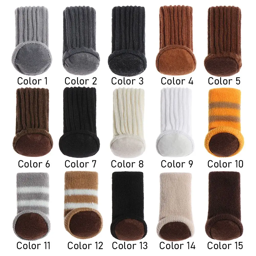 4Pcs Knitted Chair Leg Socks Furniture Table Feet Floor Protectors Covers Protection Pads Moving Noise Reduction | Мебель