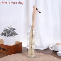 hot sale wooden unique design for baby bottles scrubbing cleaning tool kitchen cleaner for washing cleaning long handle brush