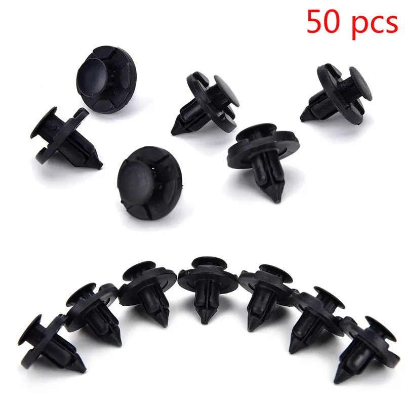 

50Pcs/set 8mm Hole Plastic Retainer Bumper Rivet Trim Clip Engine Cover Panel Clip Fasteners For Honda Civic Accord
