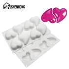 SHENHONG Юбилей выпечка для вечеринок Инструменты для выпечки в форме сердца Форма силиконовые формы для торта ко Дню Святого Валентина мусс жаропрочная посуда для десерта