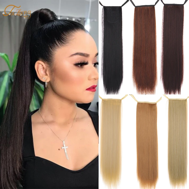 

TALANG Women Long Curly Drawstring straight Ponytail Synthetic Hair Extensions Hairpieces Pony Tail Fake Hair Heat Resistant