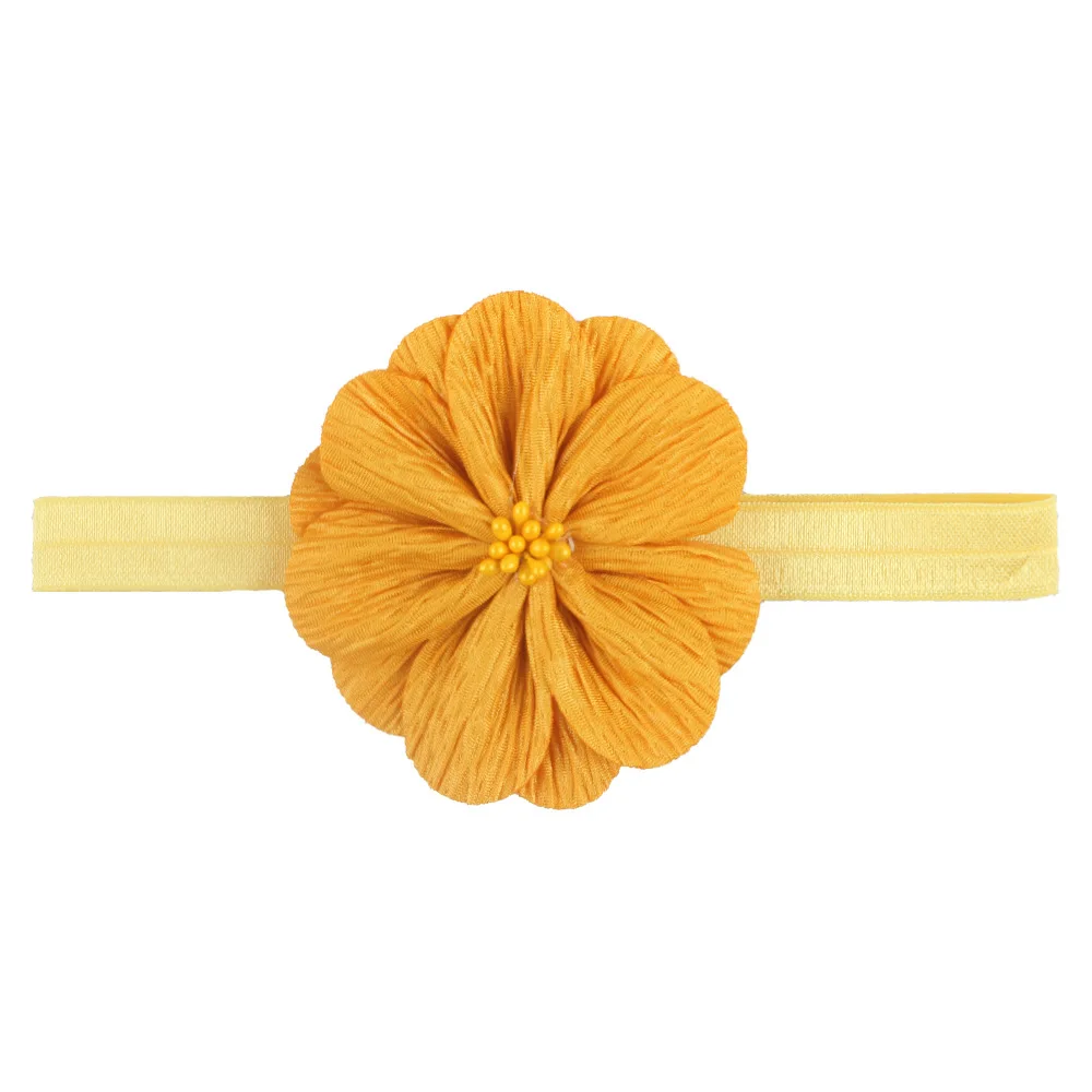 Однотонная повязка на голову мягкий тюрбан с цветком резинка для волос детей