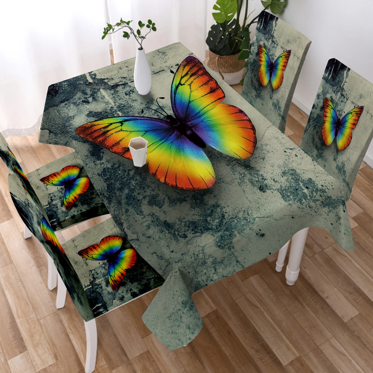 Скатерть с милыми бабочками водонепроницаемая Декоративная скатерть из