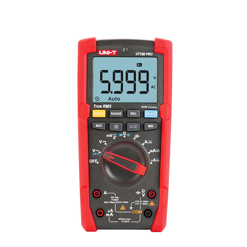 Цифровой мультиметр тестер UNI T UT15BPRO /UT17BPRO True RMS Автоматический диапазон 1 м защита