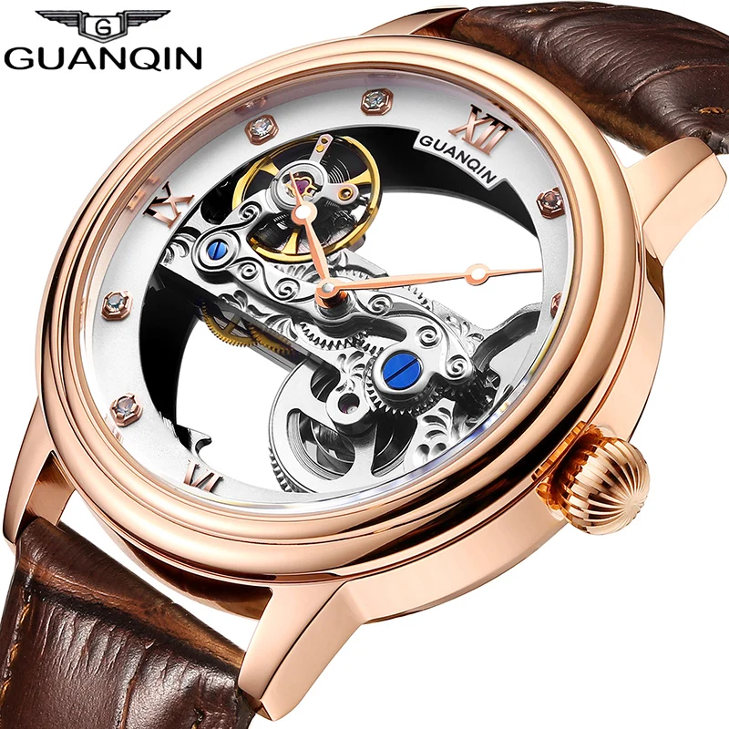 Мужские часы Скелетон механические мужские Роскошные автоматические