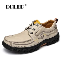 natural cow leather men shoes breathable waterproof casual shoes outdoor fashion flats soft walking shoes zapatillas hombre