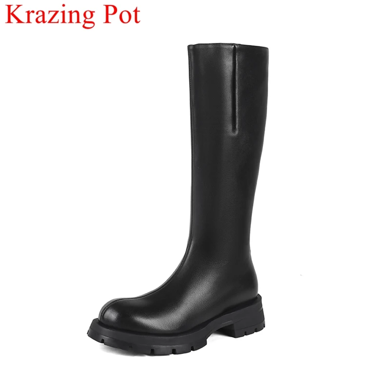 

Женские сапоги до середины икры из натуральной кожи на молнии