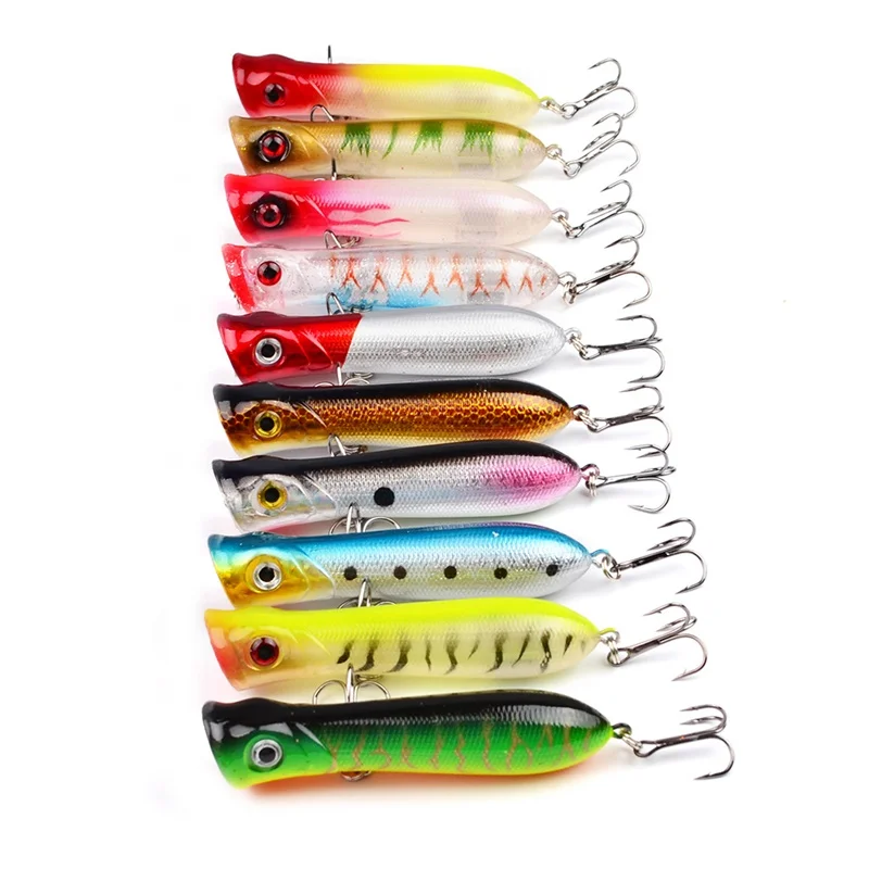 

10pcs/lot 12g Float Popper Sea Fishing lure set Swimbait Carp fishing Artificial fake bait pike Hard lures Wobblers Fish tackle