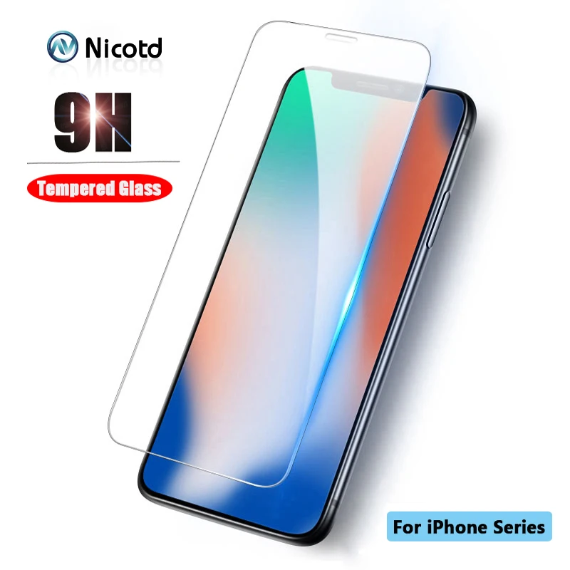 Закаленное стекло для iPhone 11 Pro MAX X XS Защитная пленка экрана 12 Защитное 7 6 6s 8