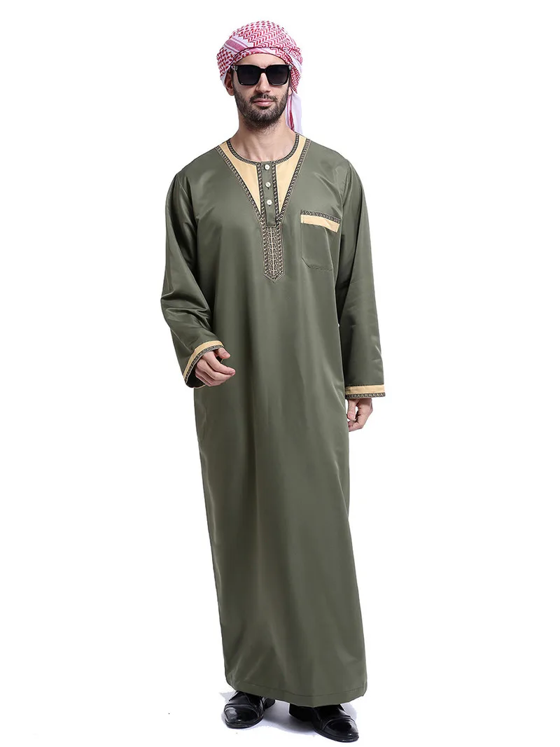 

Men Islamic Arab Muslim Clothing Kaftan Vintage Loose Dress Jubba Men Saudi Arabia Pakistan Clothes Plus Size Oman Robes Costume