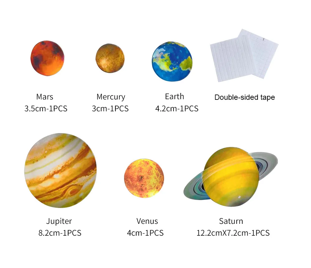 100 шт. светящиеся карты планет звезды украшение для детской комнаты настенные