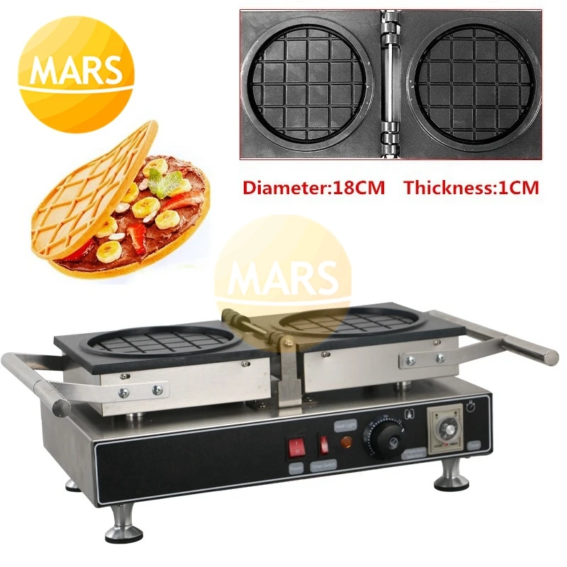 

Snack Equipment Non Stick Rotate Waffle Maker Round Grid Shape Filled Waffle Pancake Iron Machine Baking Mold