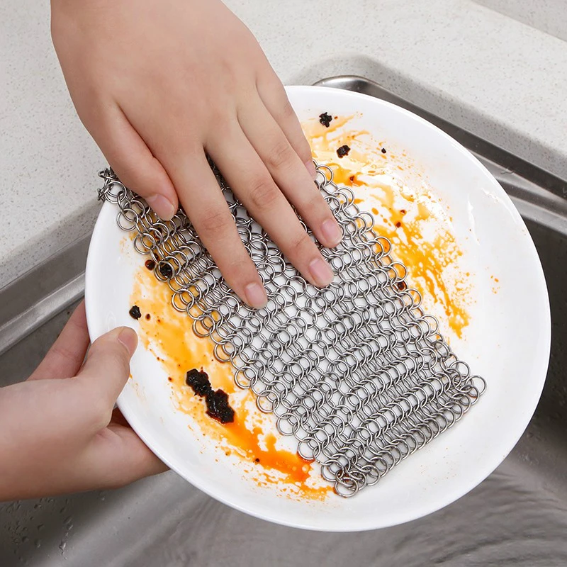 

Kitchenware Clean Chain Mail Armor Creative Housewares Housework Wire Cleaning Ball Kichen Chainmail Cleaning Tools Accessories