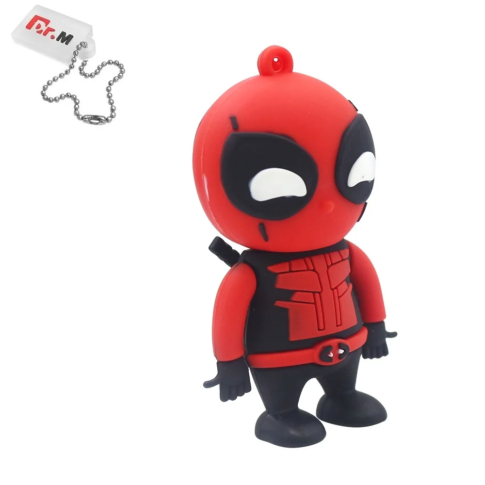 Флеш-диск USB 2,0 карта памяти с героями мультфильмов Дэдпул Миньоны 128 Гб 64 ГБ 32 ГБ 16 ГБ 8 ГБ 4 ГБ Marvel Comics креативная Флешка классный подарок