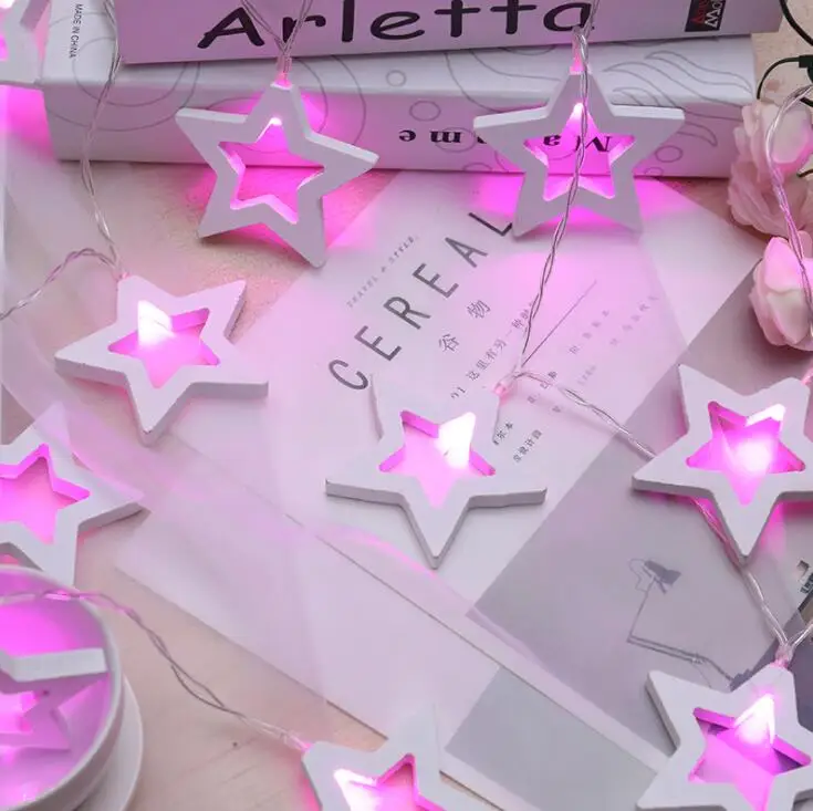 

Pentagonal LED light string Christmas Festival House garden battery box decorative color lights