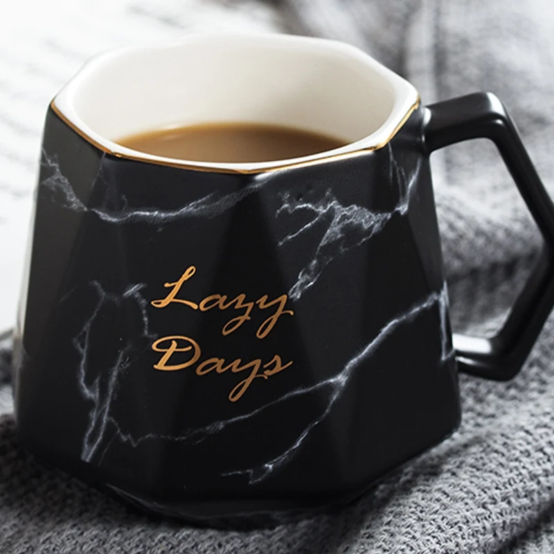 430 мл ромбовидная мраморная кружка скандинавские креативные керамические кружки