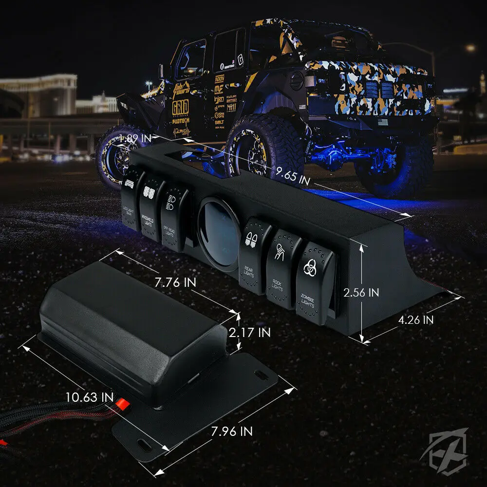 Авто автомобиль Xprite G3 6 кулисный переключатель панель с цифровым Вольтметр для 2009- Jeep JK JKU