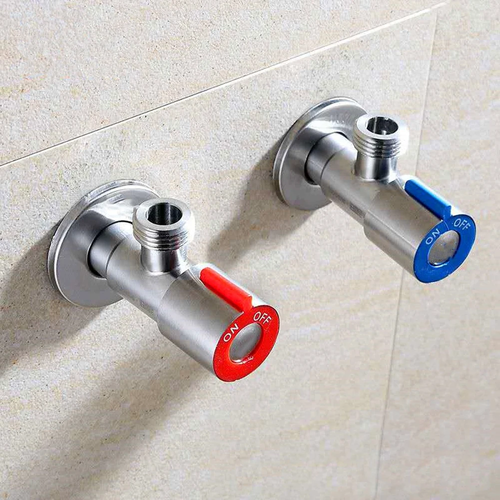 

Stainless Steel Toilet Valve Water Outlet Valve Sink Faucet Triangle Valve Toilet Hot And Cold Corner Valve With Off On Switch