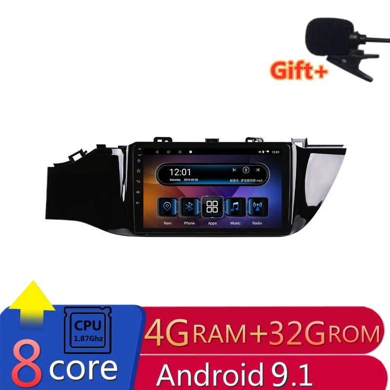 Автомагнитола 9 дюймов 4 Гб ОЗУ 8 ядер Android DVD GPS навигация для Kia Rio K2 2017 2018